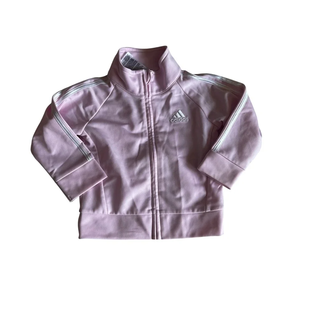 Adidas‎ Kids Light Pink 3-Stripe Full Zip Tracksuit Set 12M Regular Fit